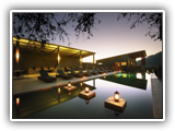 Shepherd's Tree Game Lodge - Pool deck at night